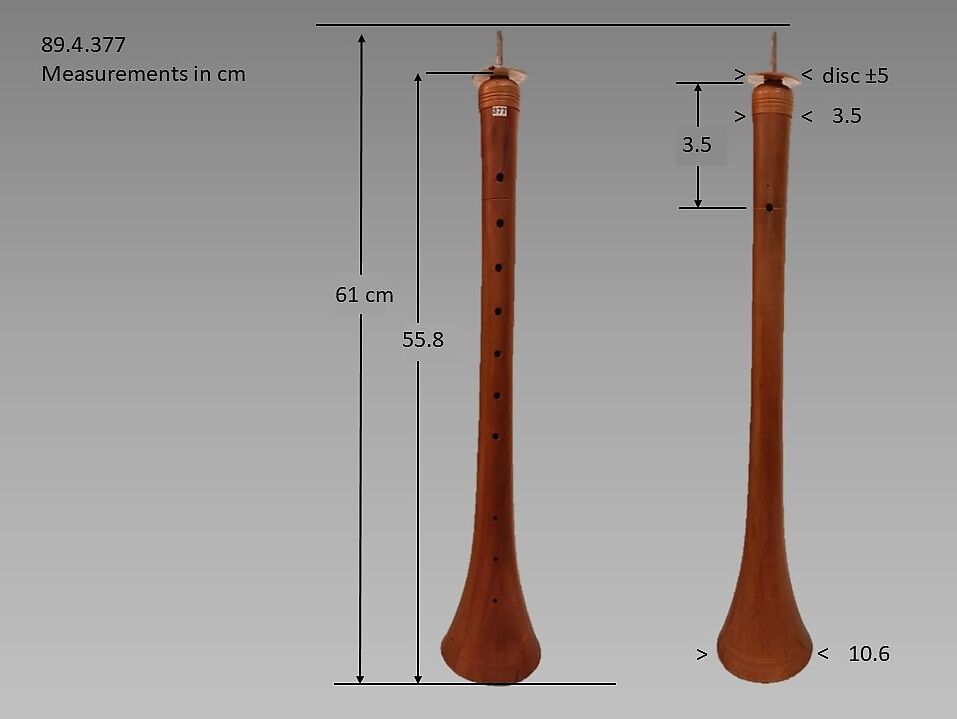 Zamr-El-Kebyr, Wood, metal, cord, mother-of-pearl, polychrome, Syrian