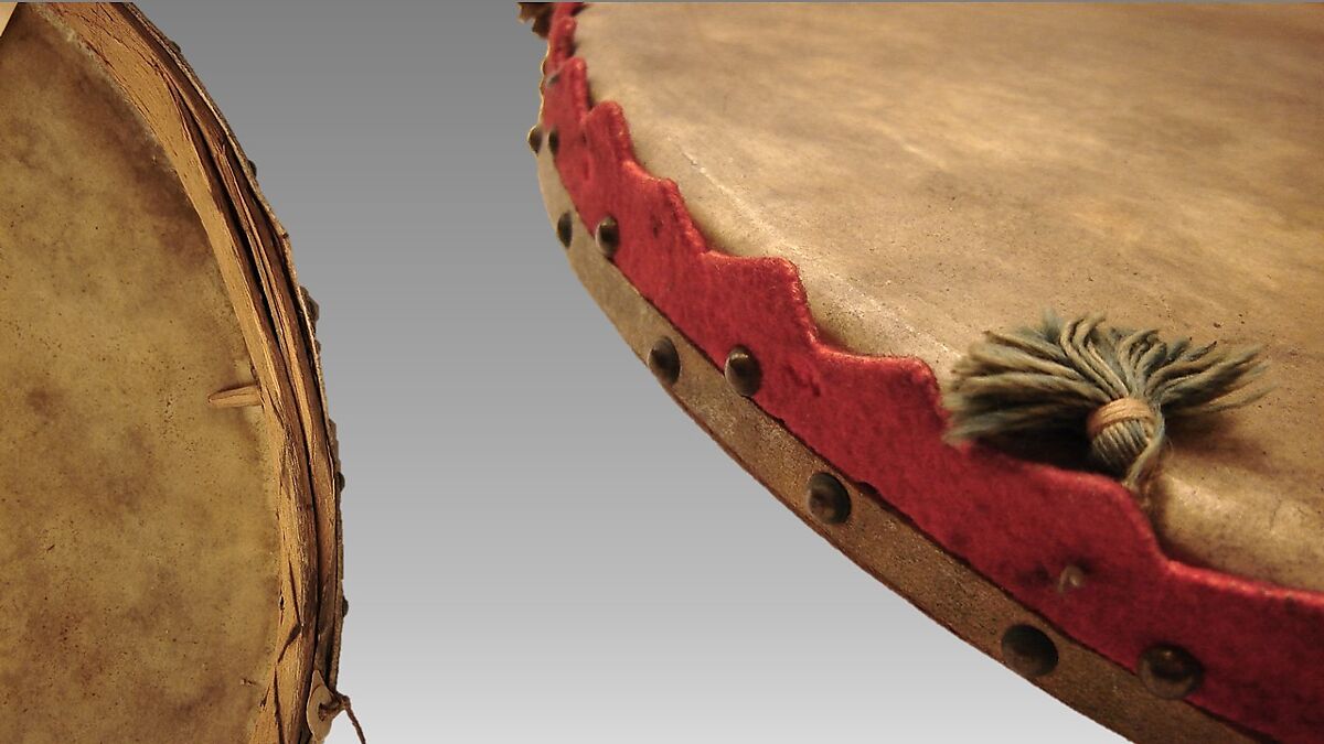 Dāyerah or Riq, Wood, hide, felt, metal, leather, Syrian