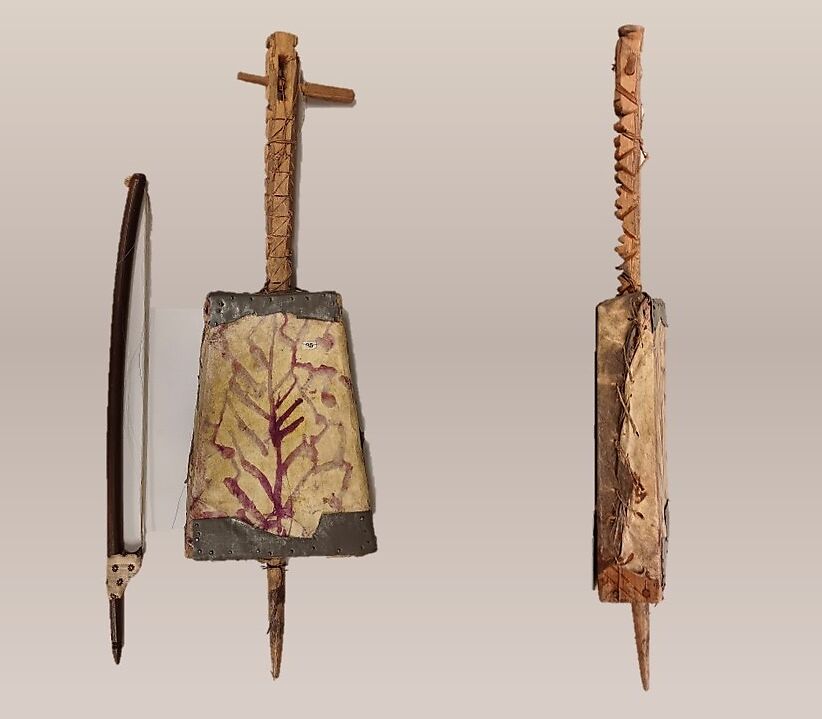 Rebab al-sha'ir ('poet's fiddle'), Wood, parchment, horsehair., Syrian