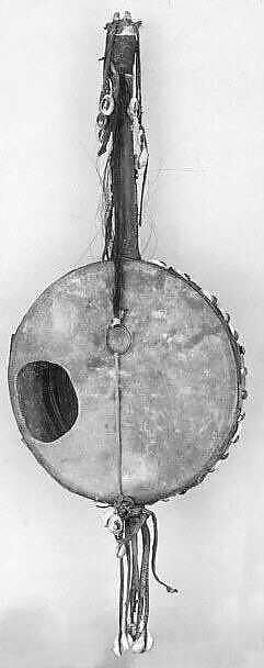 Goge, Gourd, hide, velvet, shells, brass tacks, Egyptian