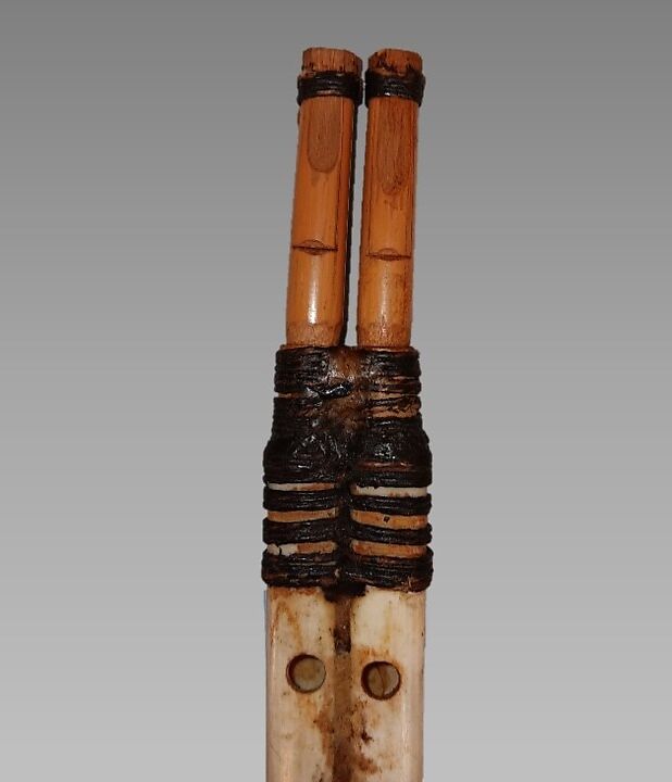 Mijwiz (Meijiwiz), Bone, bamboo, waxed cord., Syrian