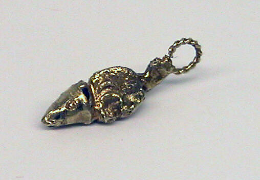 Pair of Small Pendants in Piscine Shape, Gold, Indonesia (Java) 