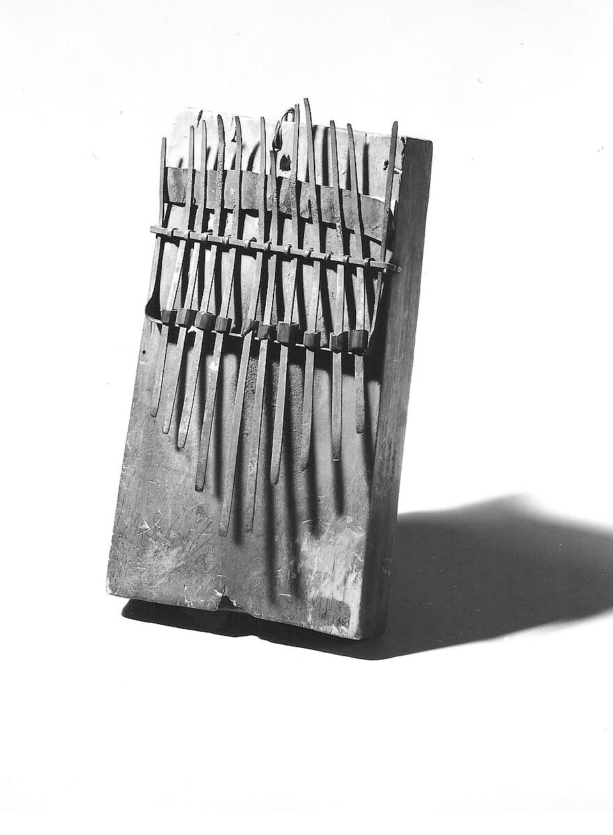 Zanze, Wood, metal, glass beads, Possibly Central African