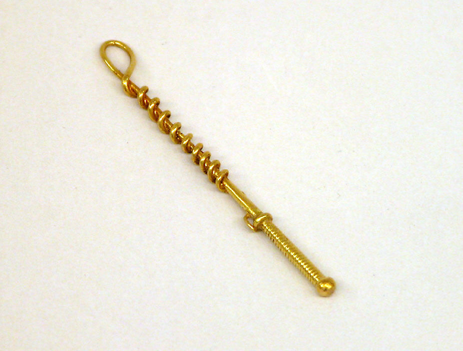 Small Whip for Sculpture of Deity, Gold, Indonesia (Java) 