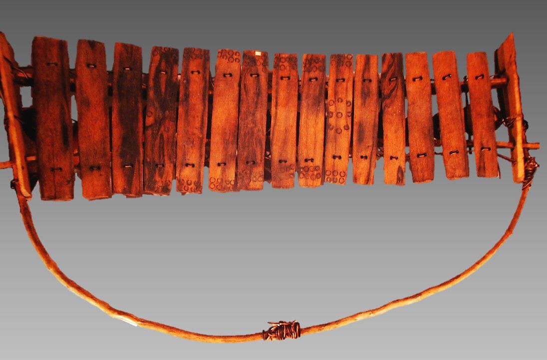 Xylophone, Wood, leather, probably South African