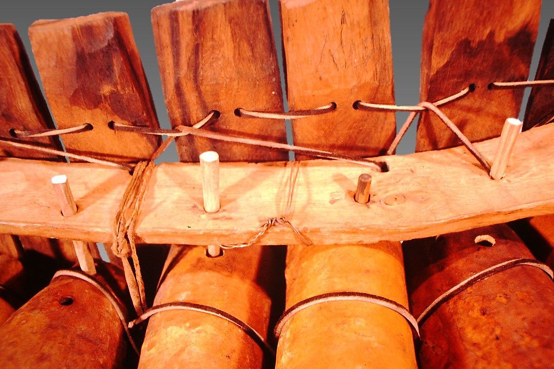 Xylophone, Wood, leather, probably South African