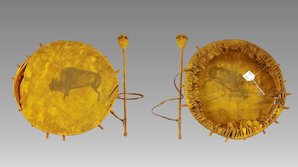 Frame Drum, wood, various materials, Native American (Teton Dakota)