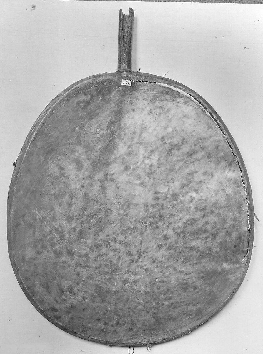 Kelyaut (frame drum), Northern Alaskan Eskimo; Family: Eskimavan, Willow wood, various materials, Native American (Inuit,   Iñupiaq probably)