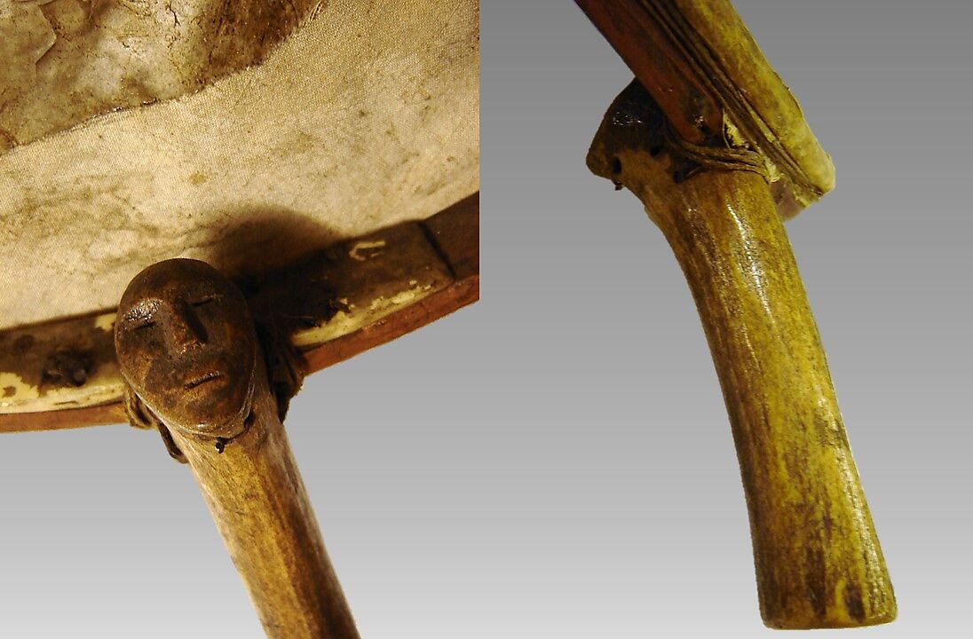 Kelyaut (frame drum), Northern Alaskan Eskimo; Family: Eskimavan, Willow wood, various materials, Native American (Inuit,   Iñupiaq probably)