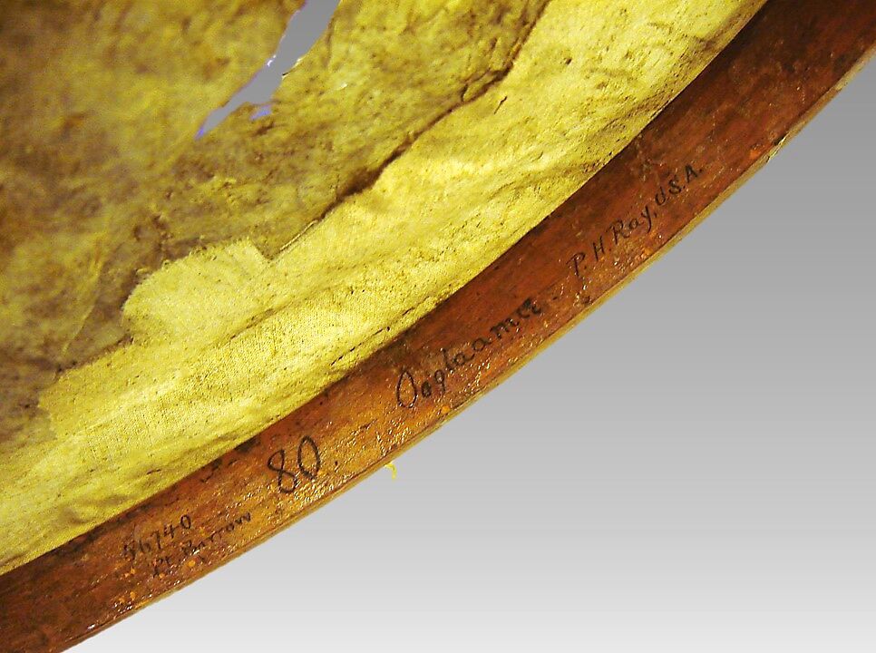 Kelyaut (frame drum), Northern Alaskan Eskimo; Family: Eskimavan, Willow wood, various materials, Native American (Inuit,   Iñupiaq probably)