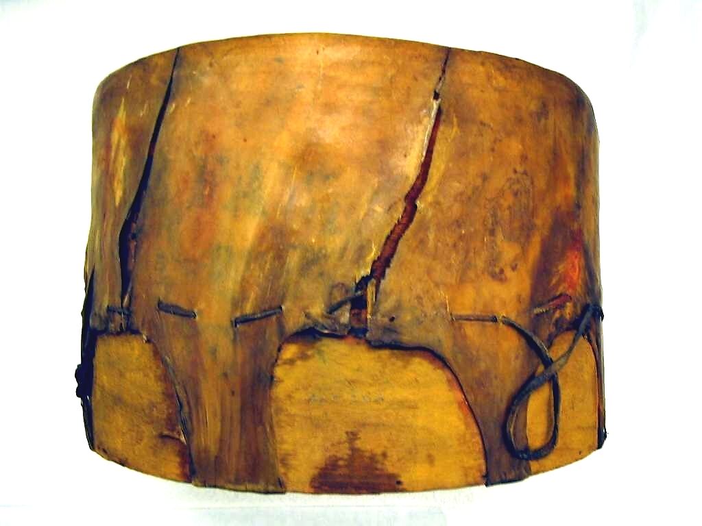 Frame Drum, Shonshone / Shoshonean, wood (ash?), skin (sheepskin), Native American (Shoshone)