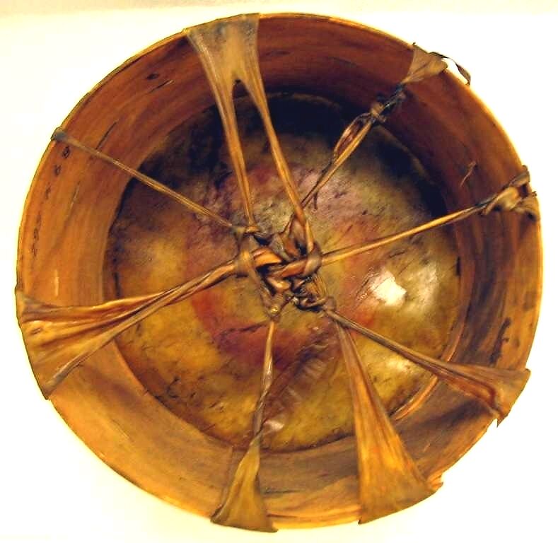 Frame Drum, Shonshone / Shoshonean, wood (ash?), skin (sheepskin), Native American (Shoshone)