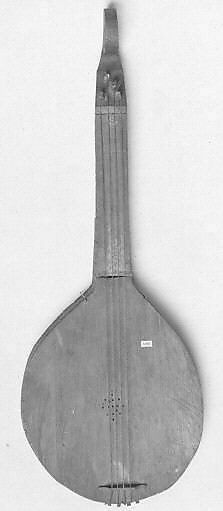 Lute, Wood, sinew, Native American (Yakutat Tlingit)