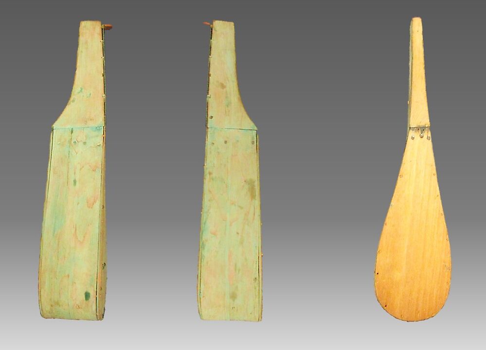 Lute, wood, sinew, paint, Native American (Yakutat Tlingit)