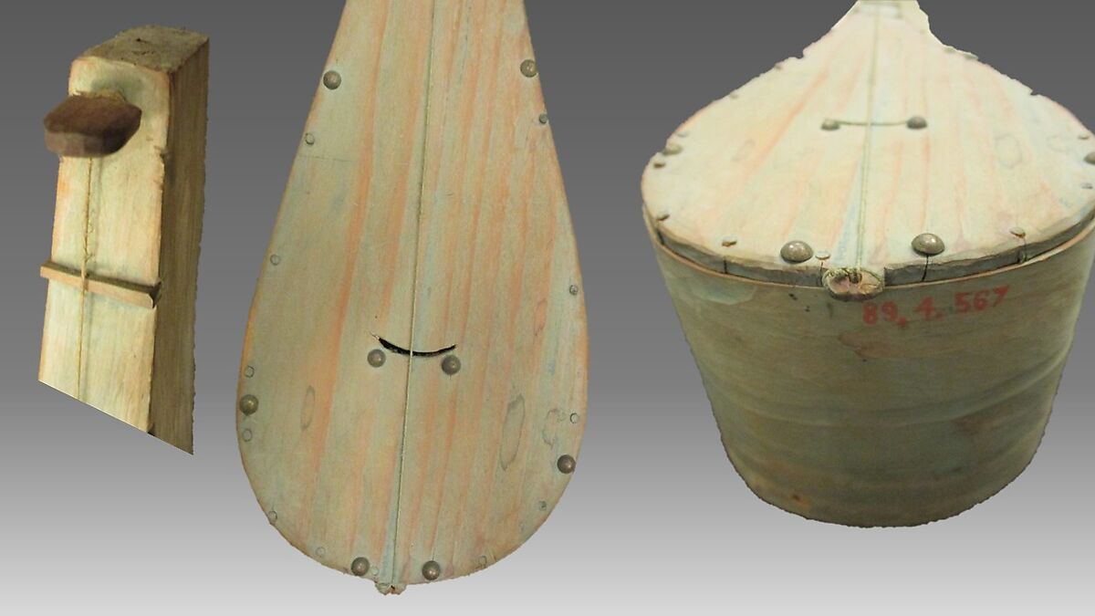 Lute, wood, sinew, paint, Native American (Yakutat Tlingit)