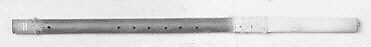 Flute (end blown flute), Wood, skin, shell, beads, Native American (Apache)