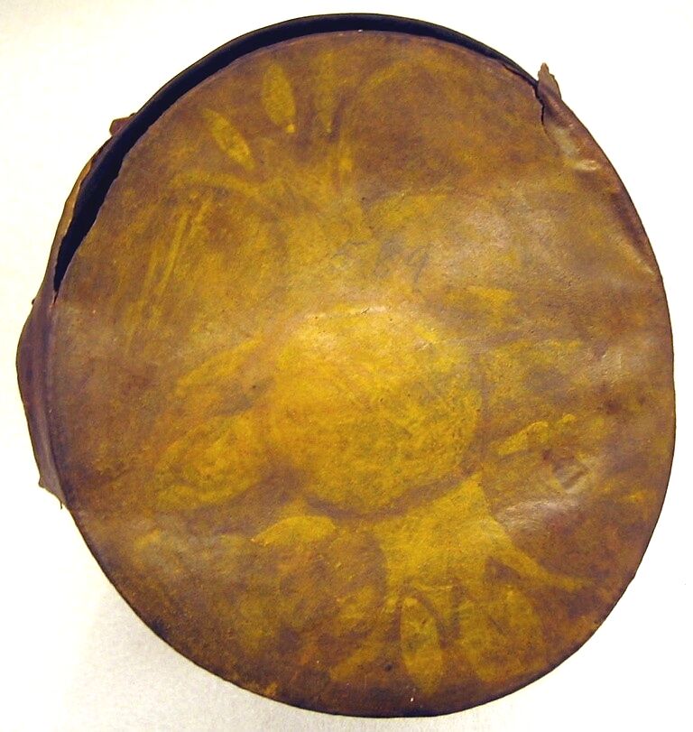 Drum, Metal, skin, Native American (Hopi)
