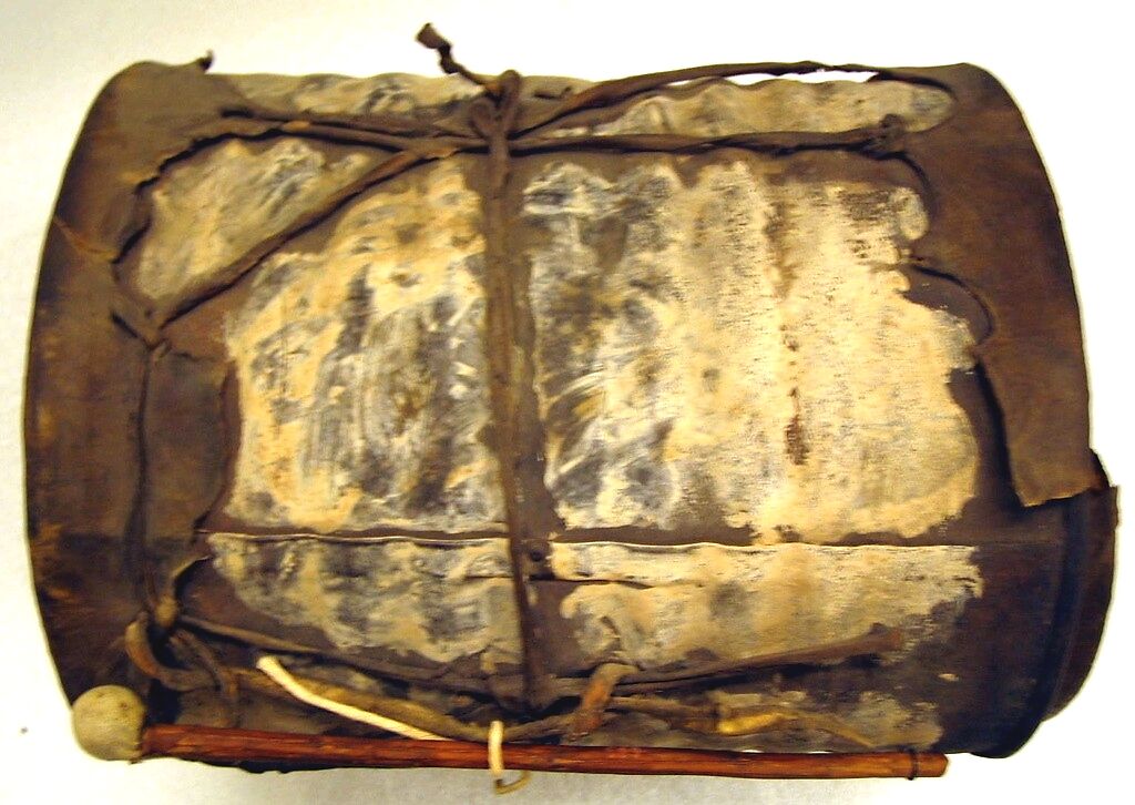 Drum, Metal, skin, Native American (Hopi)