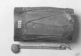 Drum, Wood (aspen?), skin, Native American (Hopi, Moki)