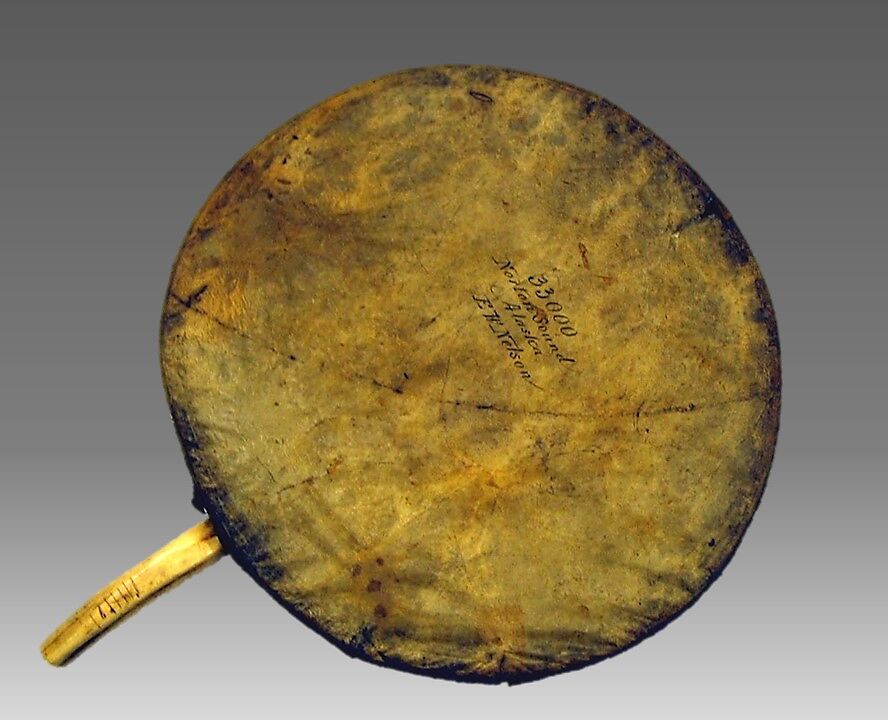 Kelyaut (frame drum), Wood, walrus ivory, seal or whale peritoneum, Native American (Inuit, Eskimauan or Eskimo) 