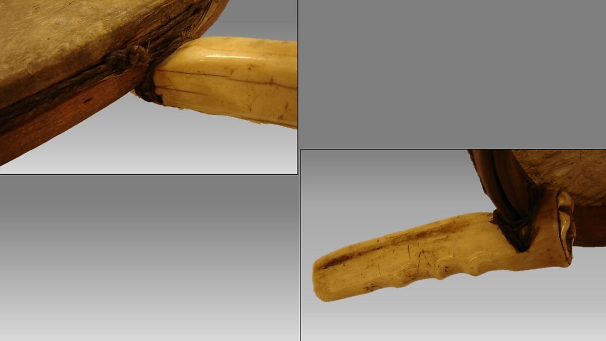 Kelyaut (frame drum), Wood, walrus ivory, seal or whale peritoneum, Native American (Inuit, Eskimauan or Eskimo)
