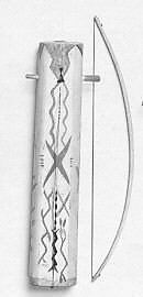 Tsii' Edo' Ai (Apache Fiddle), Lawrence Gotelay, Wood; sinew, horsehair, polychrome, Native American (Apache)