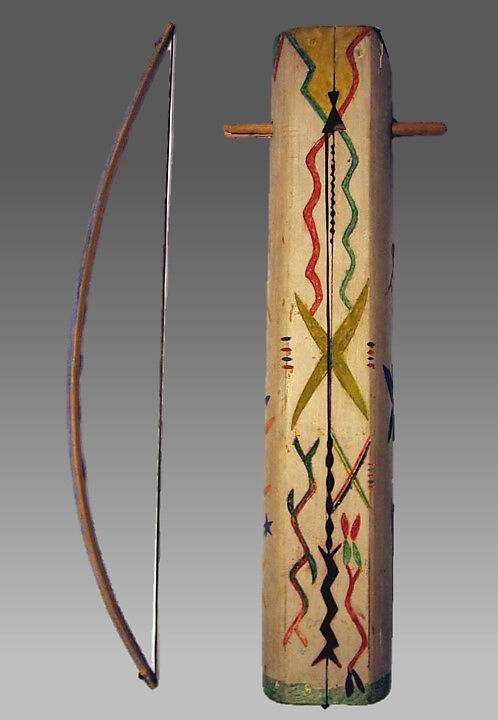 Tsii' Edo' Ai (Apache Fiddle), Lawrence Gotelay, Wood; sinew, horsehair, polychrome, Native American (Apache) 