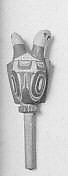 Cecoq (rattle), wood, polychrome, pebbles, Native American (Tlinkit or Haida)