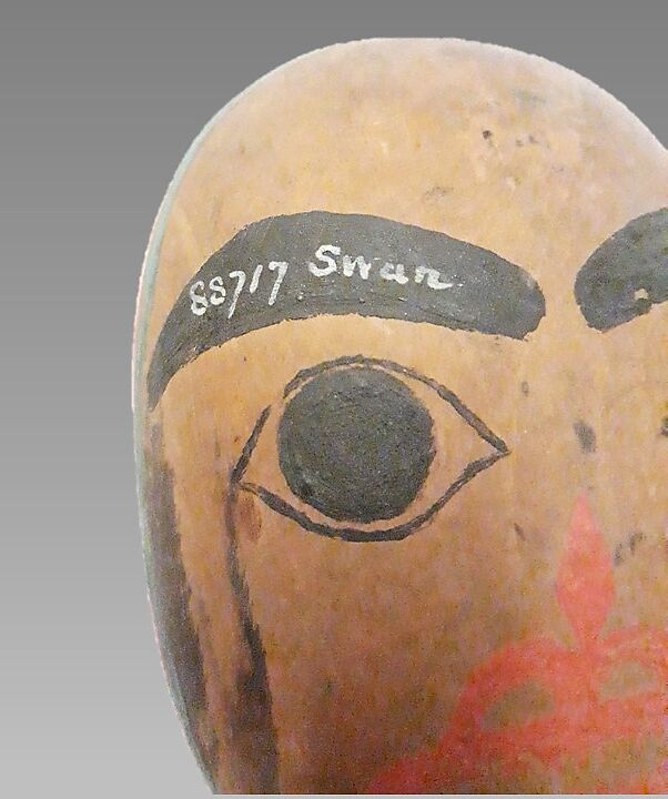 K'el-hitaga'ngo (rattle), wood, pebbles, polychrome, Native American (Ahtna)