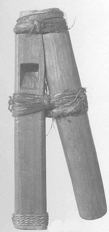Reed Pipe and Whistle, red cedar or spruce, Bark strips, Native American (Koluschar, possibly Ahtna)