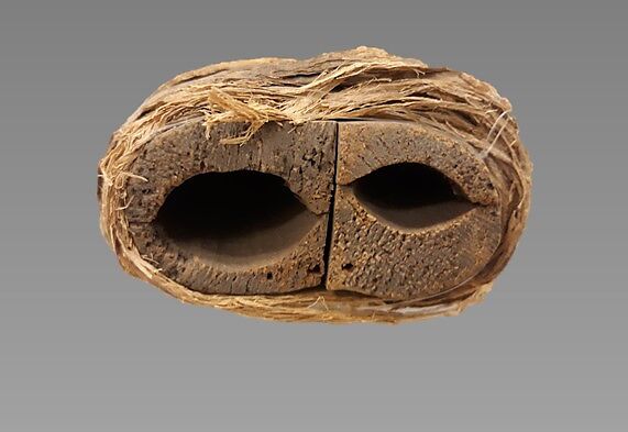 Reed Pipe and Whistle, red cedar or spruce, Bark strips, Native American (Koluschar, possibly Ahtna)