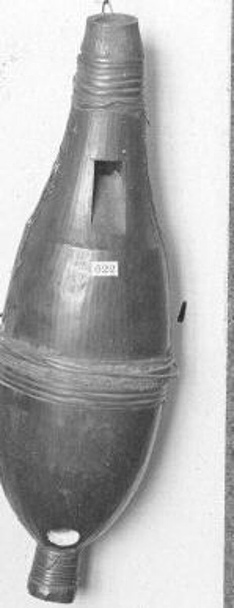 Half-Stopped Pipe, wood (red cedar or spruce), split bark, Native American (Haida)