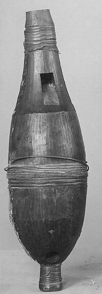 Half-Stopped Pipe, wood (red cedar or spruce), split bark, Native American (Haida)