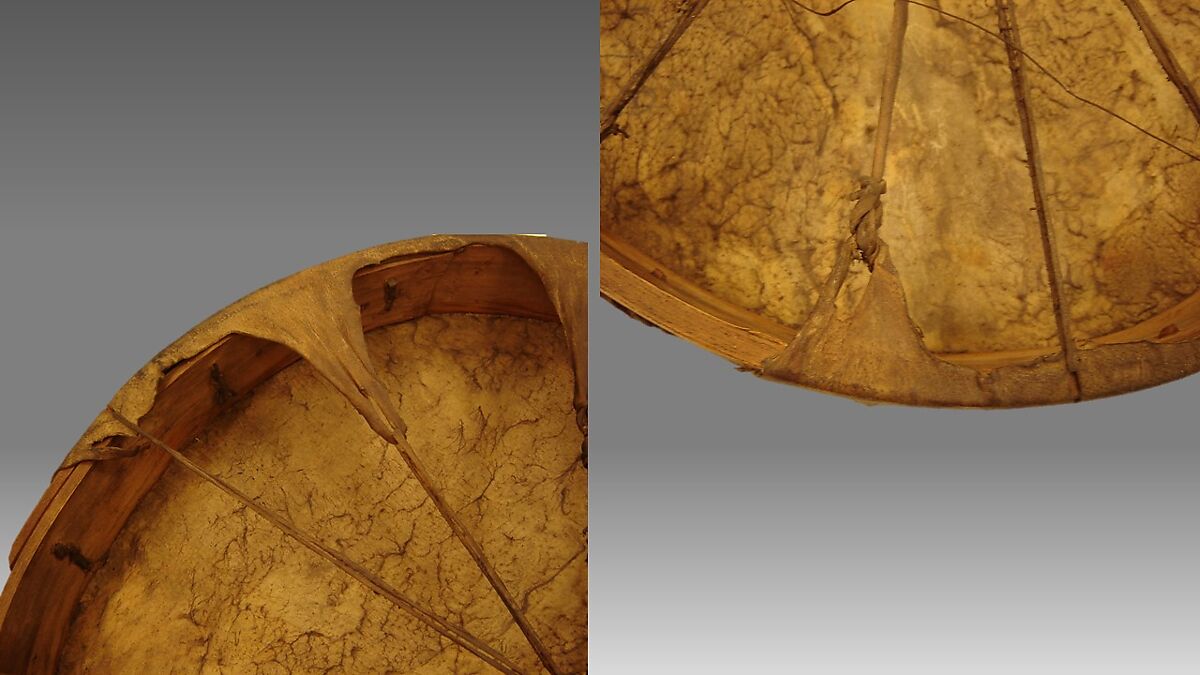 Frame Drum, wood, hide, paint, Native American (Tsa-Tinne?, Northern Athapascan) or (Southern Plains)