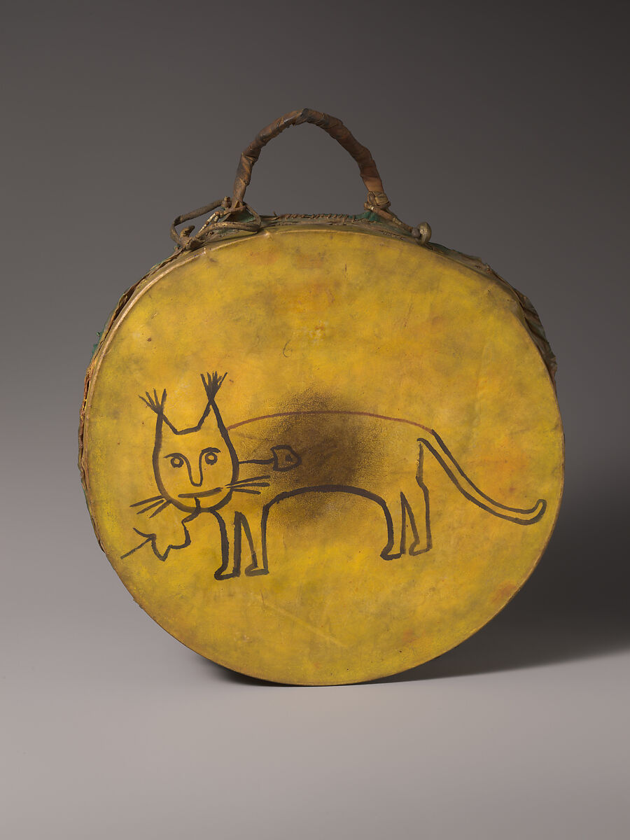 Wakan-chan-cha-gha (frame drum), Sioux or Dakota tribe, Wood, skin, Native American (Sioux, possibly)