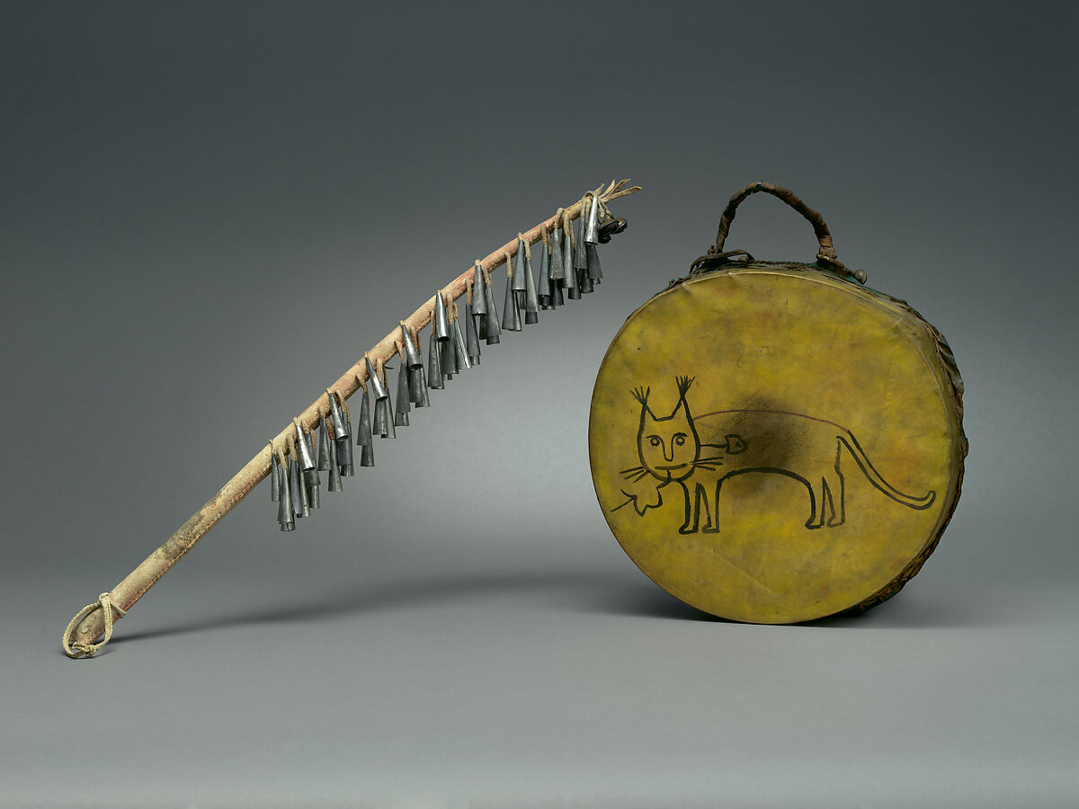 Wakan-chan-cha-gha (frame drum), Sioux or Dakota tribe, Wood, skin, Native American (Sioux, possibly)