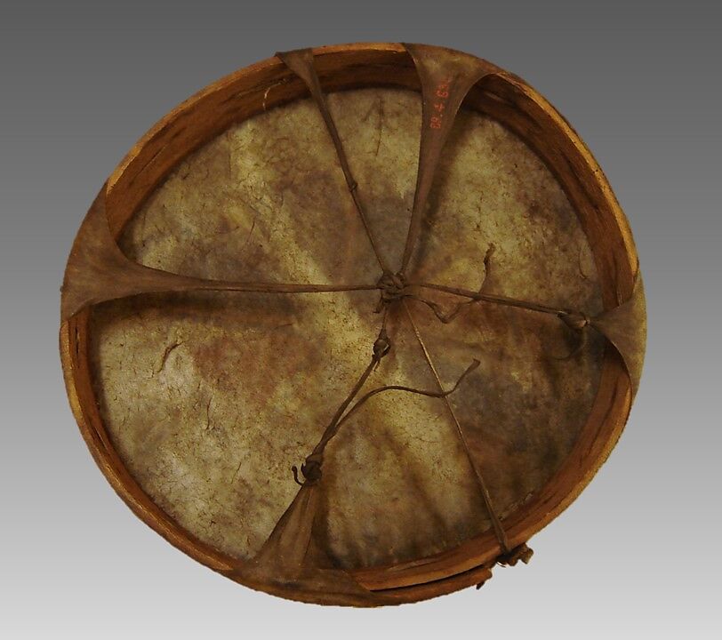 Frame Drum, Wood, hide, polychrome, Native American (Sioux)