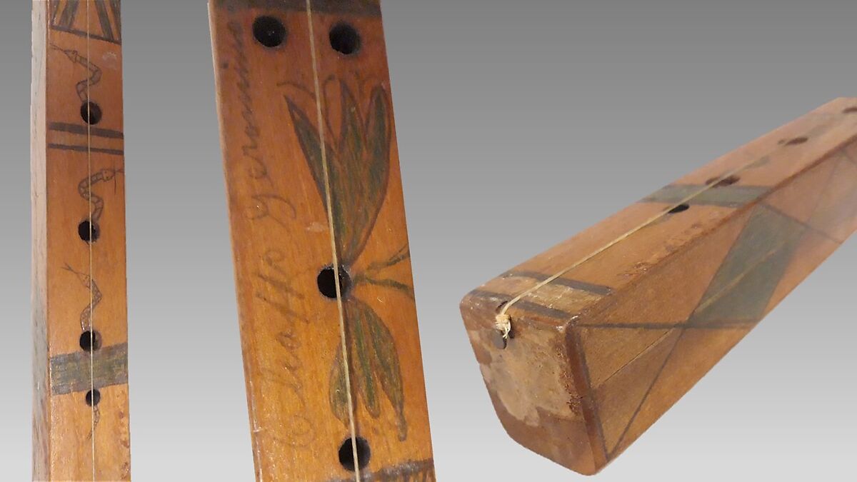 Tsii' Edo' Ai (Apache Fiddle), Chappo Geronimo (Chiricahua Apache Native American, 1867–1894 Mt. Vernon Barracks, Alabama), Wood, horse hairs, metal tacks, Native American (Apache, Chiricahua)