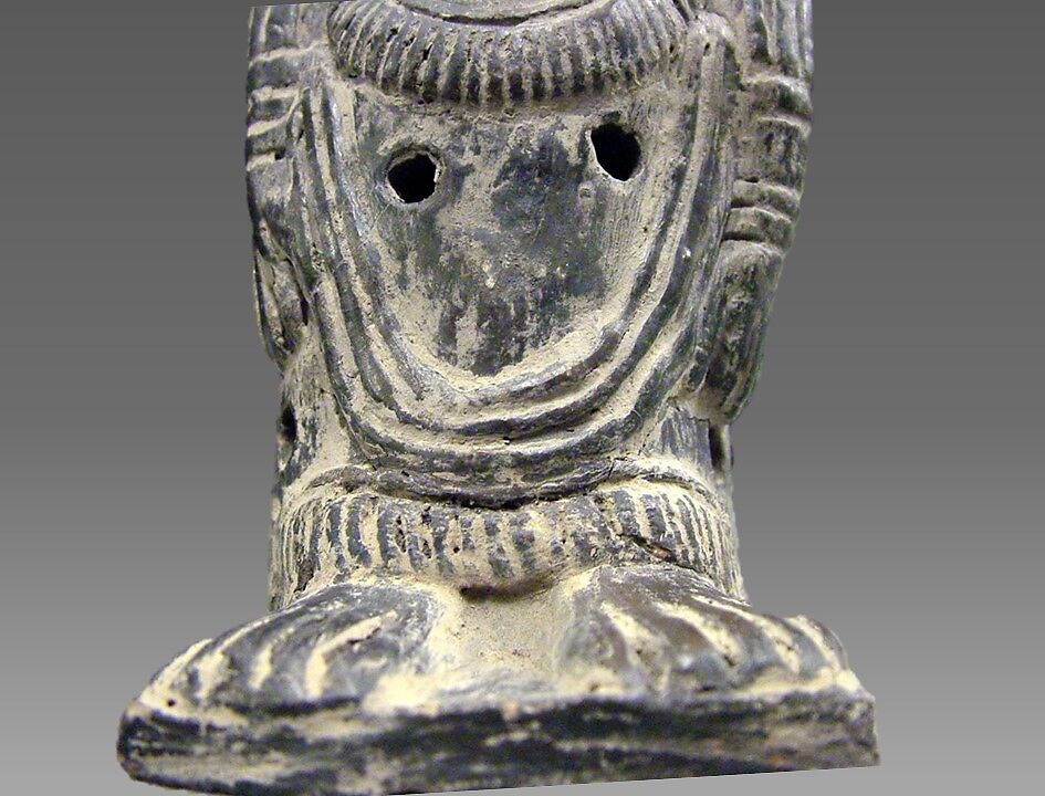 Pottery Whistle and Rattle, clay (blackware), Mexican