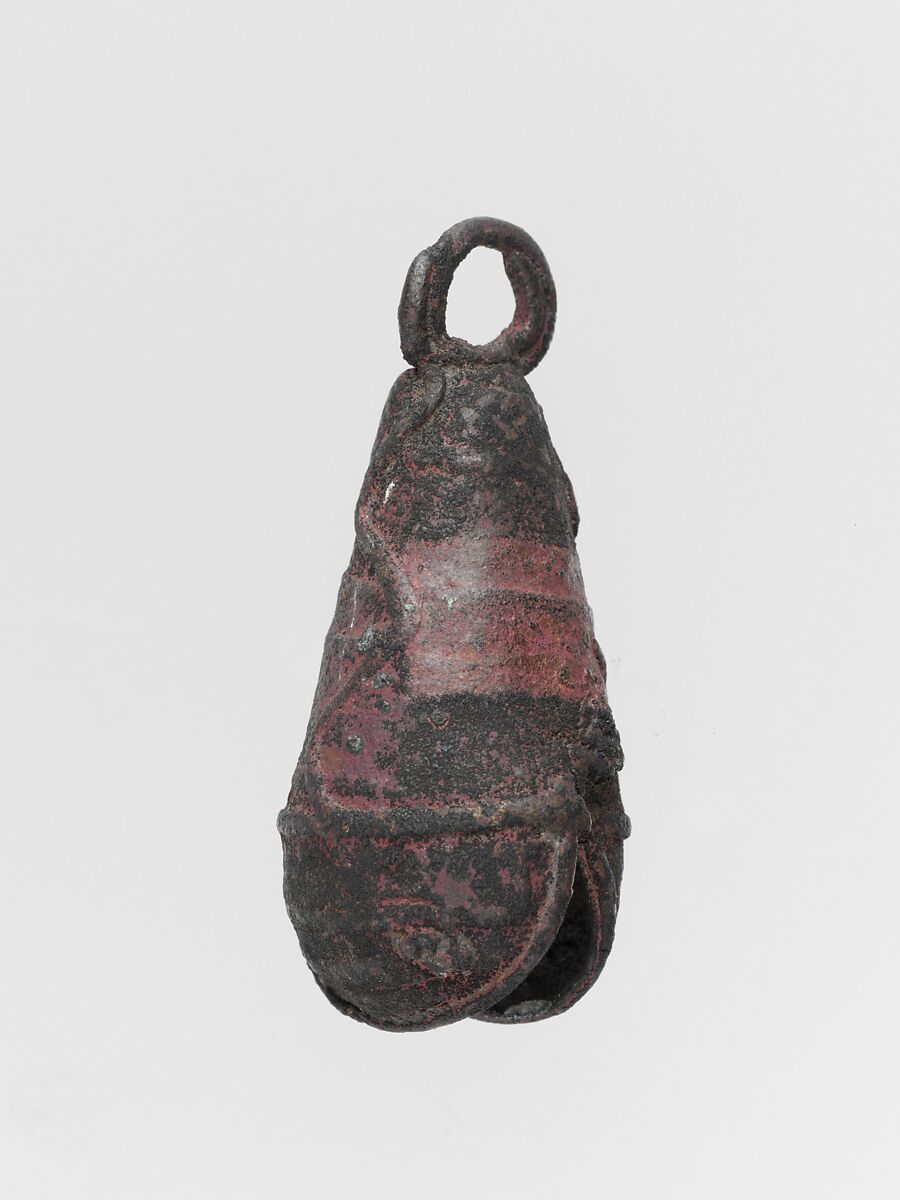 Tzilinilli (crotal bell), leaded copper, Aztec 