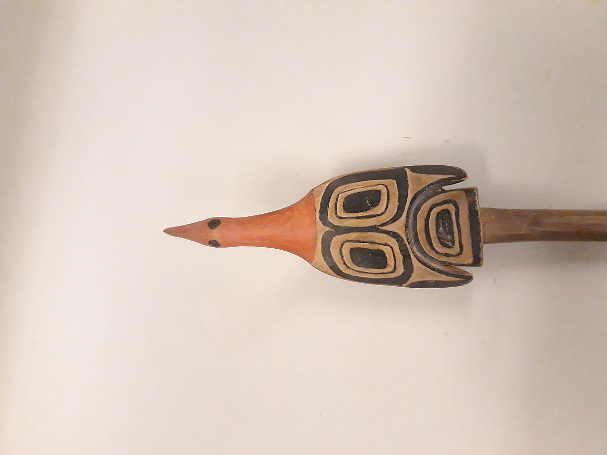 Rattle, wood, pebbles, polychrome, Native American (Nootka or Kwakiutl)