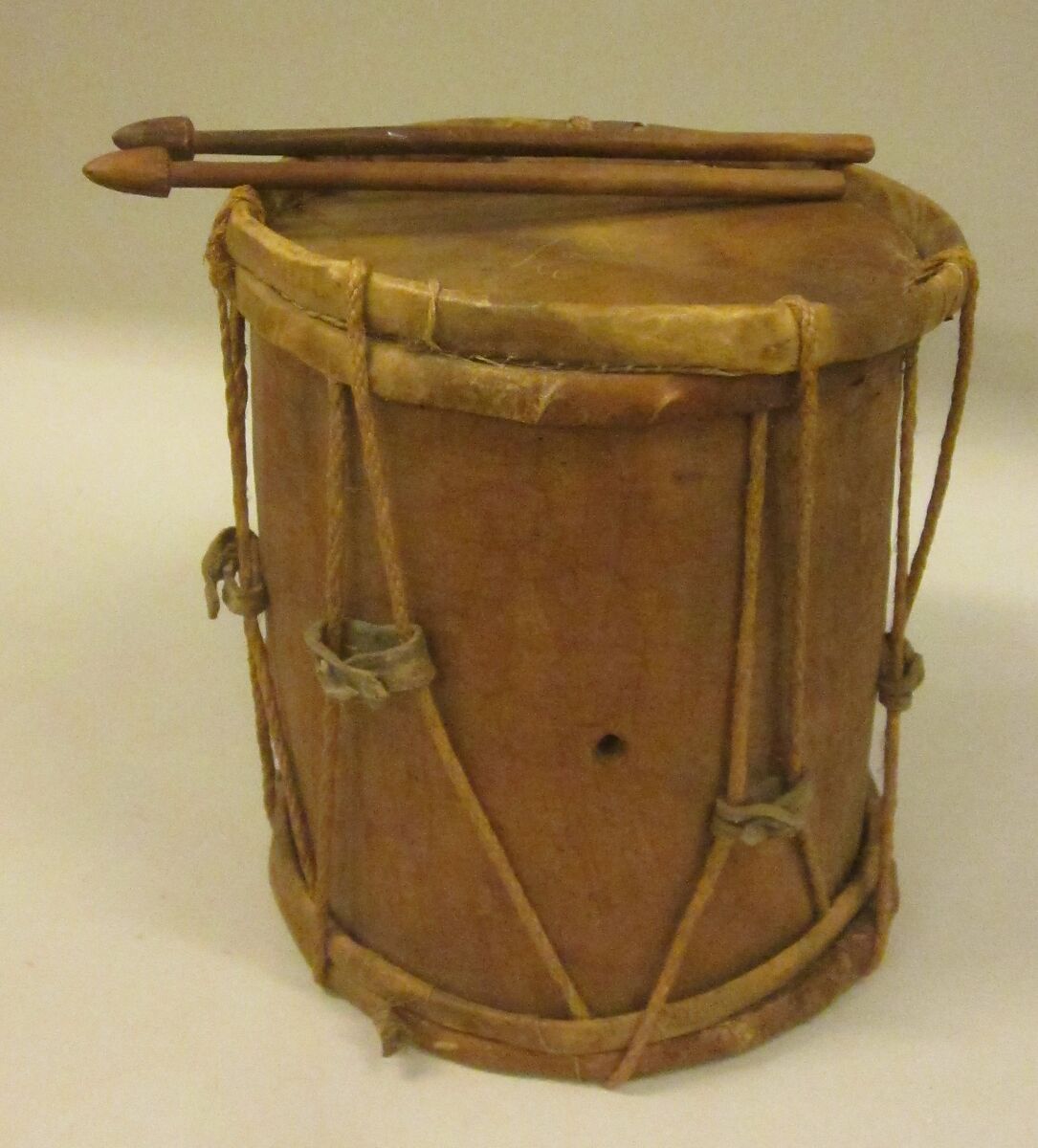 Drum, Wood, skin, cord., Guatemalan 