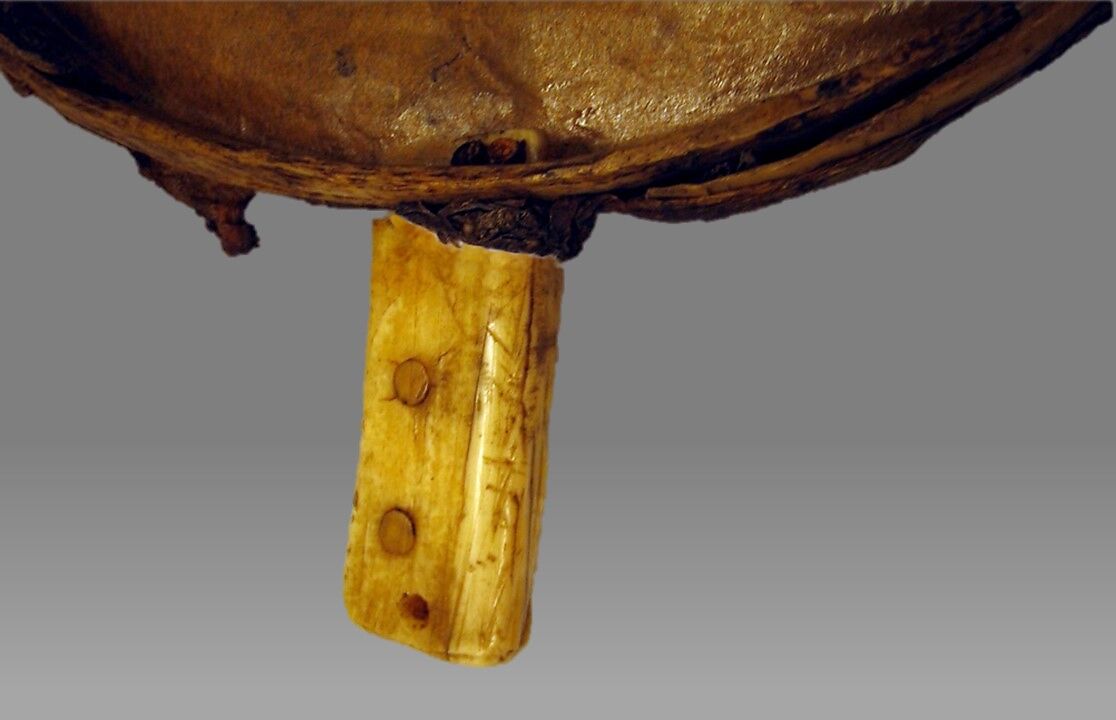 Kelyaut  (frame drum), whale bone, skin, Native American (Inuit)