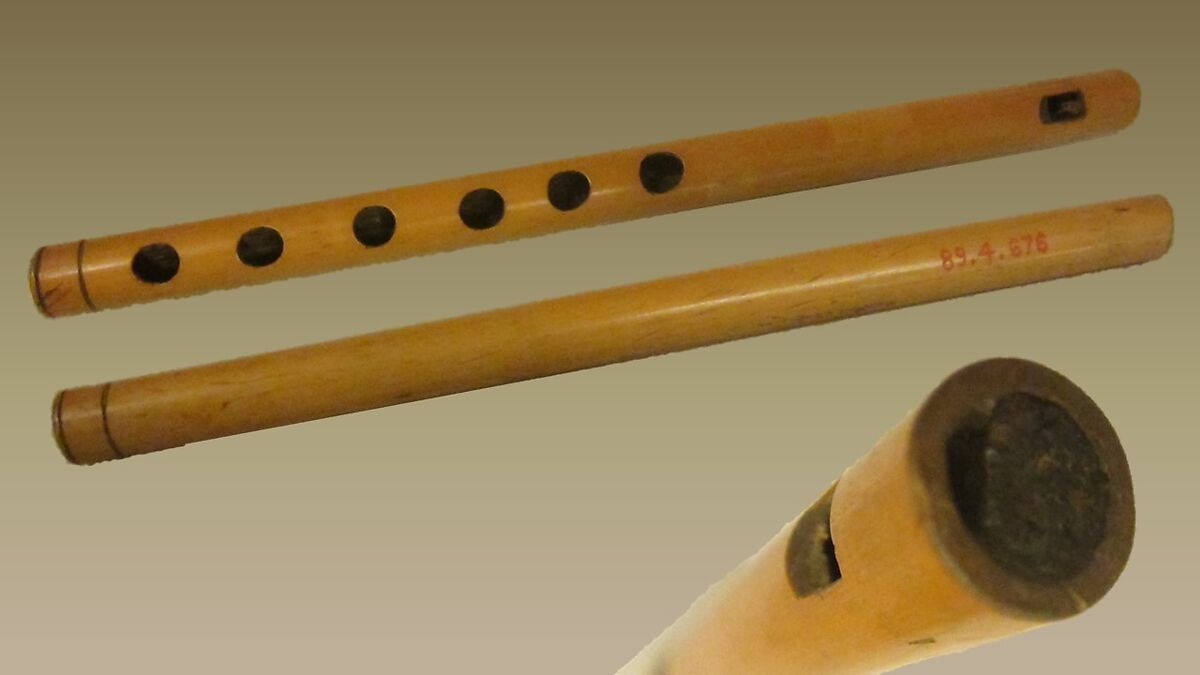 Flute, cane, resin or pitch, Guatemalan 