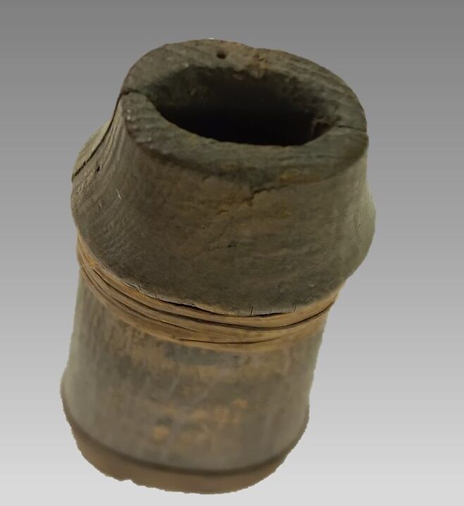 Reed Pipe (triple), wood (red cedar or spruce), split bark, Native American (Skittagetan, probably Haida)