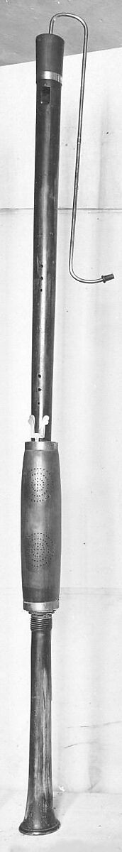 Contrabass Recorder in D?, Wood, brass, probably Belgian