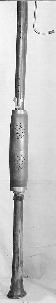 Contrabass Recorder in D?, Wood, brass, probably Belgian