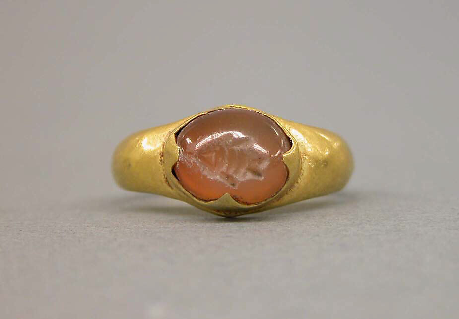 Ring with Inset of Opal Colored Stone, Gold with stone, Indonesia (Java)