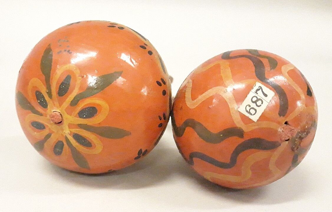 Pair of Rattles, Gourd, wood, pebbles, Native American (Guyanese: Demerara)