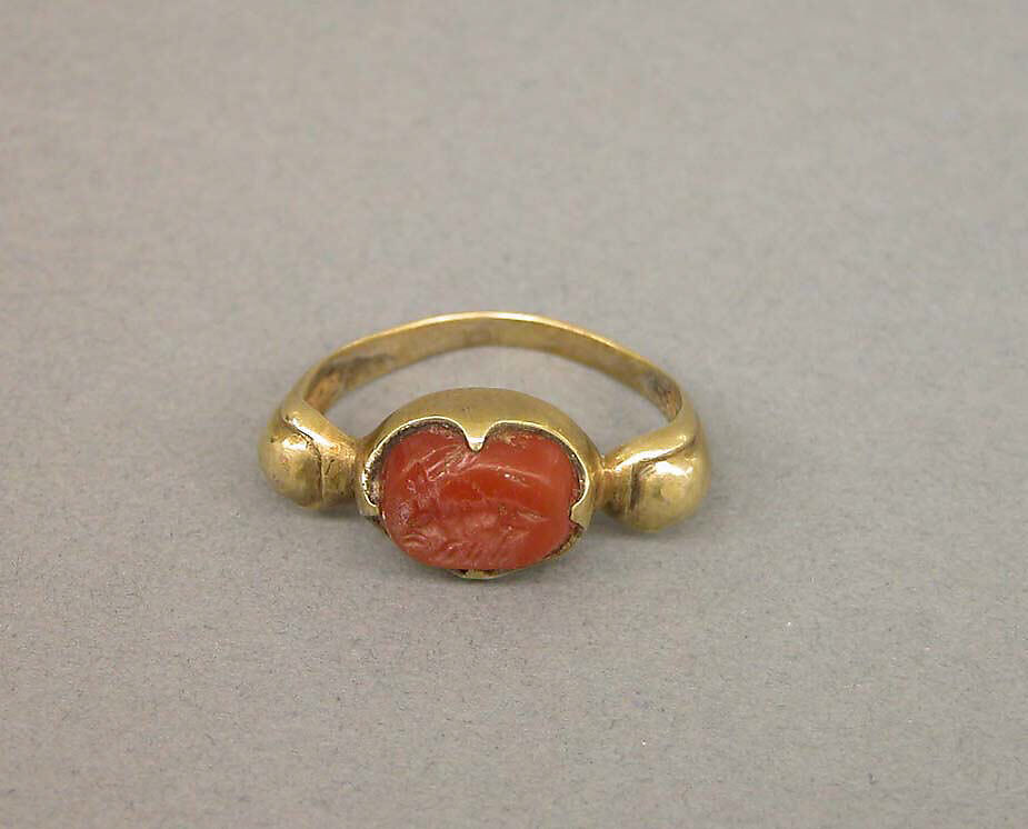 Ring with Oval-Shaped Red Stone, Gold with red stone, Indonesia (Java) 